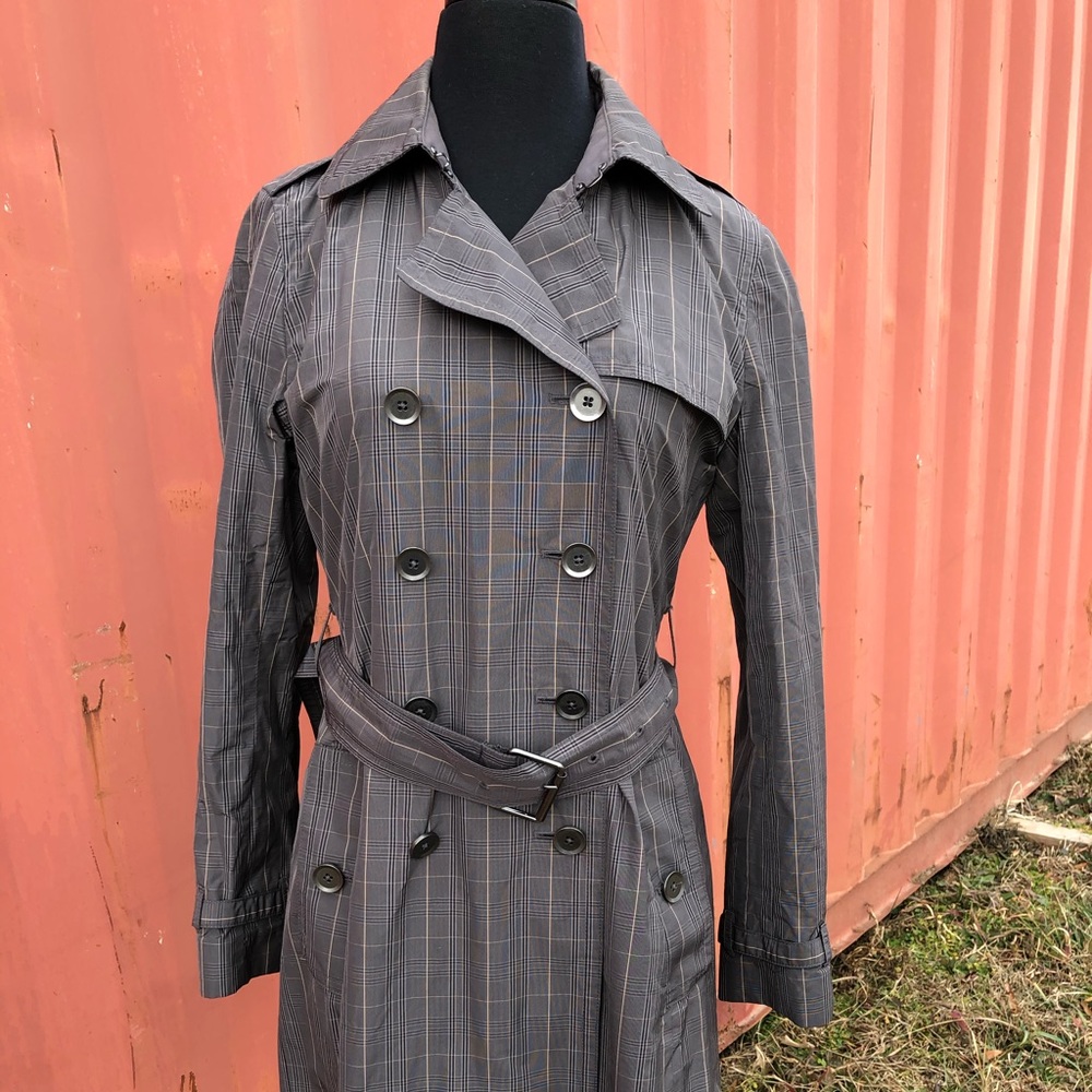 Banana Republic Plaid Trench Coat